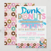 Pastel Splash Pool Dunk n Donut Party Birthday Kaart (Voorkant / Achterkant)