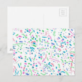 Pastel Splatter Confetti Print Briefkaart (Voorkant / Achterkant)