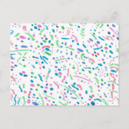 Pastel Splatter Confetti Print Briefkaart
