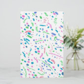 Pastel Splatter Confetti Print Briefpapier (Staand voorkant)