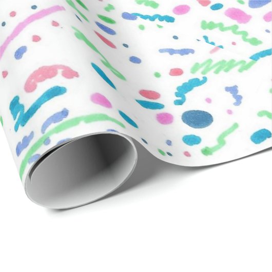 Pastel Splatter Confetti Print Cadeaupapier (Rol Hoek)