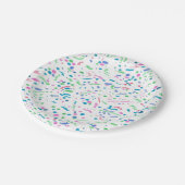 Pastel Splatter Confetti Print Papieren Bordje (Gekanteld)