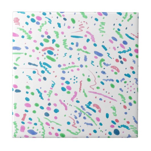 Pastel Splatter Confetti Print Tegeltje (Voorkant)