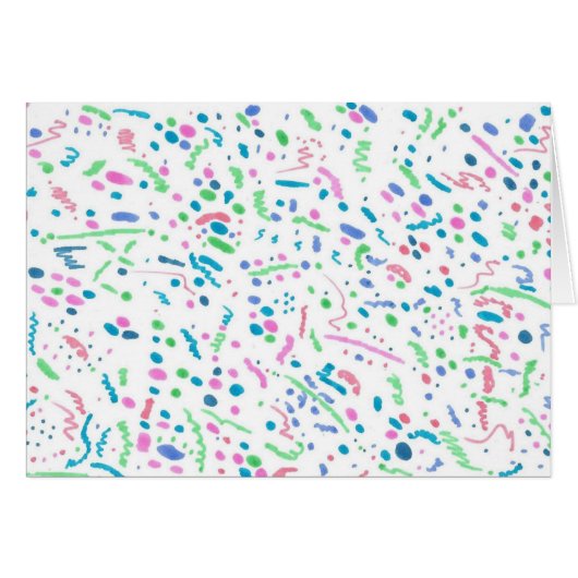 Pastel Splatter Confetti Print Wenskaart (Voorkant Horizontaal)