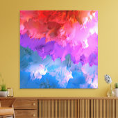 "Pastel Splatter" Kleurrijke Abstracte Kunst Canvas Afdruk (Insitu (Woonkamer))