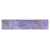 Pastel Splatter | Roze Paars Blauw Groen Monogram Korte Tafelloper (Horizontaal)