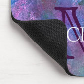 Pastel Splatter | Roze Paars Blauw Groen Monogram Muismat (Hoek)