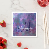 Pastel Splatter | Roze Paars Blauw Groen Monogram Servet (Insitu)