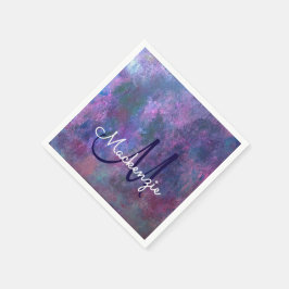 Pastel Splatter | Roze Paars Blauw Groen Monogram Servet