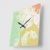 Pastel Splatter Square Wall klok (Hoek)