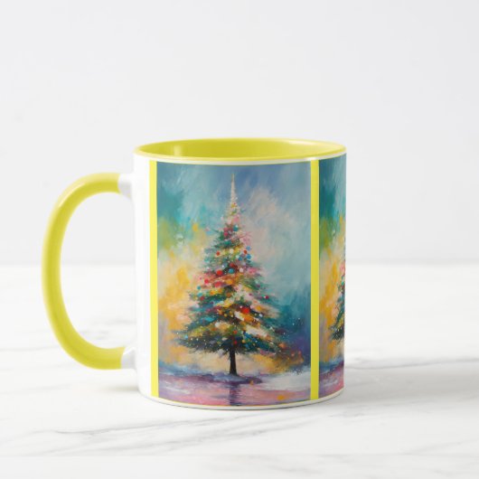 Pastel Splattered Abstracte kerstboom Mok (Links)