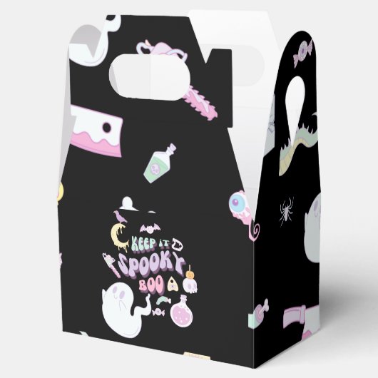 Pastel Spooky Ghost & Gang Black Halloween Bedankdoosjes (Geopend)