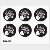 Pastel Spooky Ghost & Gang Black Halloween Ronde Sticker (Vel)