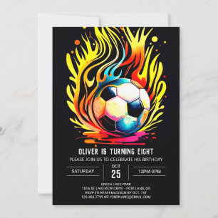 Pastel Sport Waterverf Voetbal Verjaardag Kaart