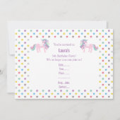 PASTEL SPOT AQUA PINK BIRTHDAY ARTIJ INVITATIE KAART (Achterkant)