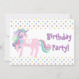 PASTEL SPOT AQUA PINK BIRTHDAY ARTIJ INVITATIE KAART