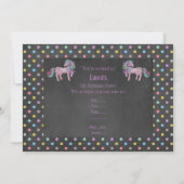 PASTEL SPOT UNICORN BIRTHDAY PARTY CHALKBOARD KAART (Achterkant)