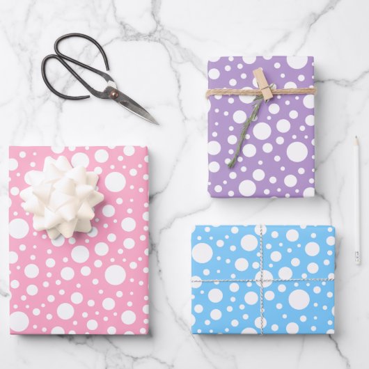 Pastel Spots Wrapping Paper Sheet Set (Voorkant)