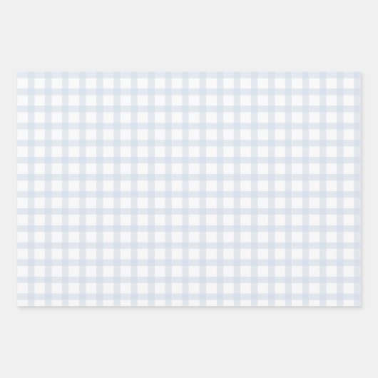 Pastel spring blauw en roze tartan en Sakura Inpakpapier Vel (Voorkant)