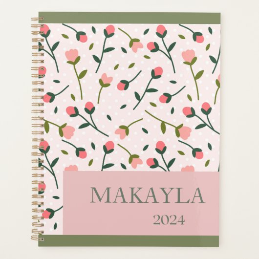 Pastel Spring Bloemen Gepersonaliseerde Planner (Voorkant)