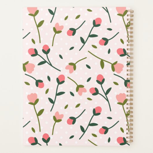 Pastel Spring Bloemen Gepersonaliseerde Planner (Achterkant)