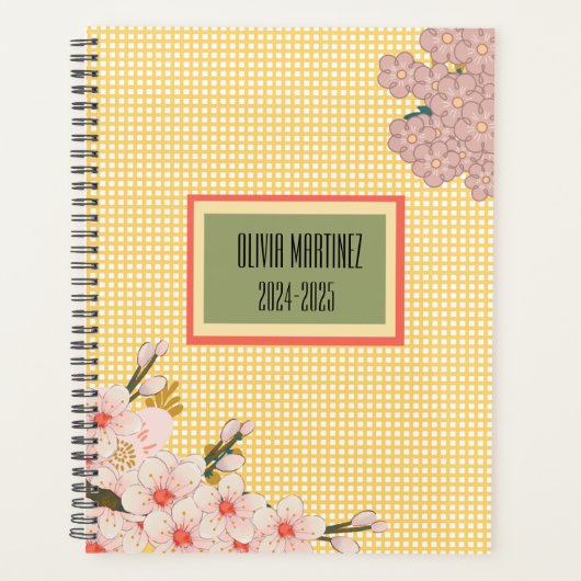 Pastel Spring Bloom-Plaid Weekly-Monthly Planner (Voorkant)