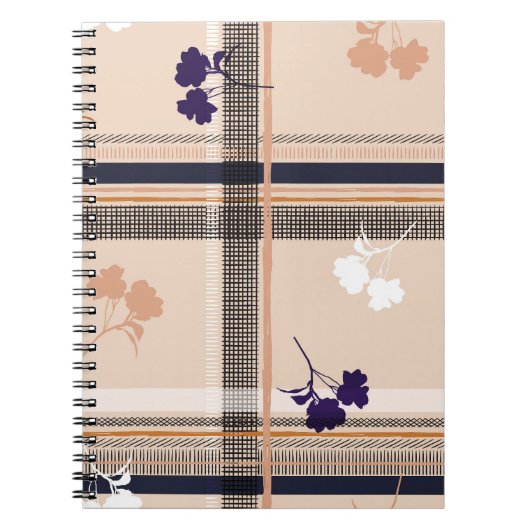 Pastel Spring Branch: geruit  raster Notitieboek (Voorkant)
