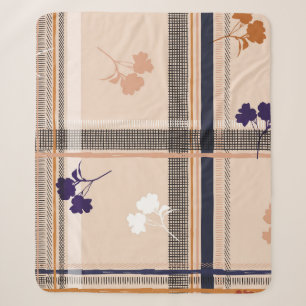 Pastel Spring Branch: geruit  raster Sherpa Deken