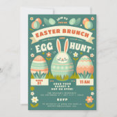 Pastel Spring Bunny Paasei Jacht & Brunch Kaart (Voorkant)