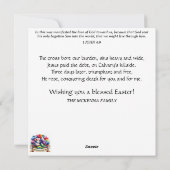 Pastel Spring Bunny Paasmand Picknick Feestdagenkaart (Achterkant)