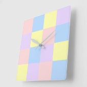 Pastel Spring Color Checker Vierkante Klok (Hoek)