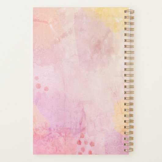 Pastel Spring Colors Abstracte Art Planner (Achterkant)