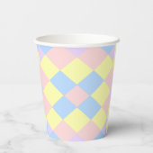 Pastel Spring Colors Argyle Papieren Bekers (Achterkant)