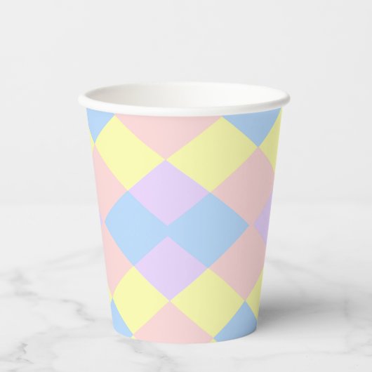 Pastel Spring Colors Argyle Papieren Bekers (Voorkant)
