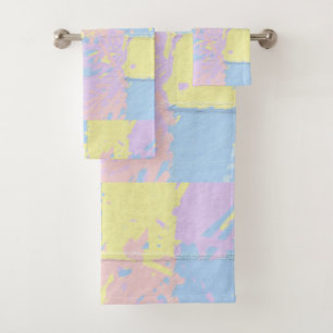 Pastel Spring Colors Paint Splatter Bad Handdoek