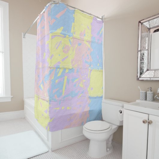 Pastel Spring Colors Paint Splatter Douchegordijn (In situ)