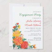 Pastel Spring Dahlia Bloemen Verlovingsfeest Kaart (Voorkant)