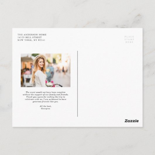 Pastel Spring Floral Blooms Afstuderen Dank u Briefkaart (Achterkant)