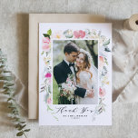 Pastel Spring Floral Blooms Lijst Foto bruiloft Bedankkaart<br><div class="desc">Pastel Spring Floral Blooms Lijst Foto bruiloft Hartelijk dank | bedankt sturen naar gasten omdat ze deel uitmaken van je bruiloft met deze aanpasbare dank. Deze florale dankjewel is voorzien van pastelbloemen en groen bloemig lijst. Deze elegante dankjewel-kaart is perfect voor lentevertrouwingen. Overeenkomende objecten zijn beschikbaar.</div>