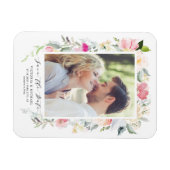 Pastel Spring Floral Blooms Lijst Save the Date Magneet (Horizontaal)