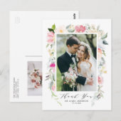 Pastel Spring Floral Blooms Weddenschap Bedankt Briefkaart (Voorkant / Achterkant)