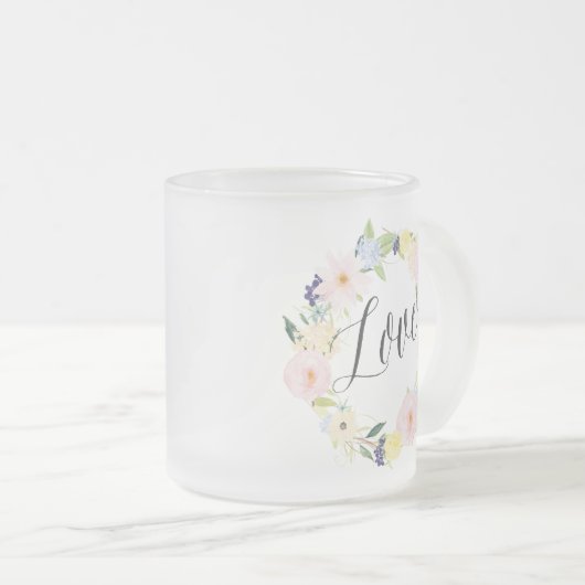 Pastel Spring Floral Krans | Liefde Mok (Voorkant rechts)