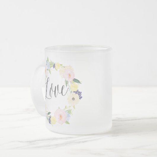 Pastel Spring Floral Krans | Liefde Mok (Voorkant links)