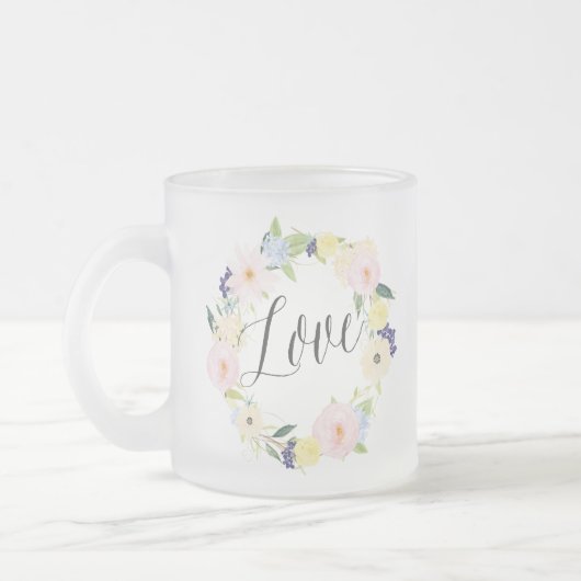 Pastel Spring Floral Krans | Liefde Mok (Links)