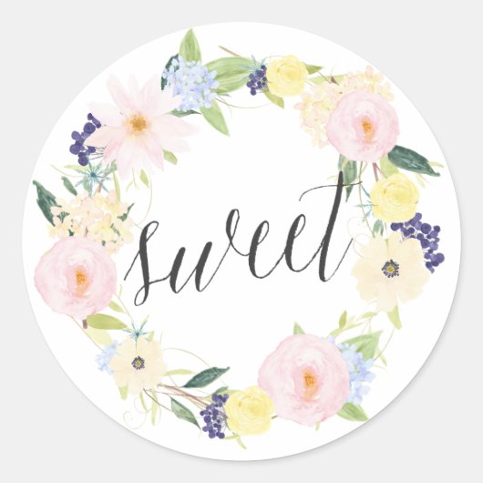 Pastel Spring Floral Krans | Lieve Stickers (Voorkant)