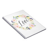 Pastel Spring Floral Krans | Love Notitieboek (Rechterzijde)