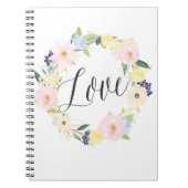 Pastel Spring Floral Krans | Love Notitieboek (Voorkant)