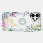 Pastel Spring Floral Monogram iPhone Hoesje (Achterkant horizontaal)