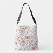 Pastel Spring Floral Pattern Crossbody Tas (Achterkant)