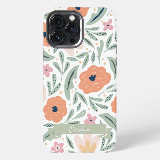 Pastel Spring Floral Pattern iPhone Hoesje (Achterkant)